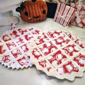 APPLE Pie Hot Pad / NEW / Quilted Cotton / washable / 11" & 2 quilted coasters